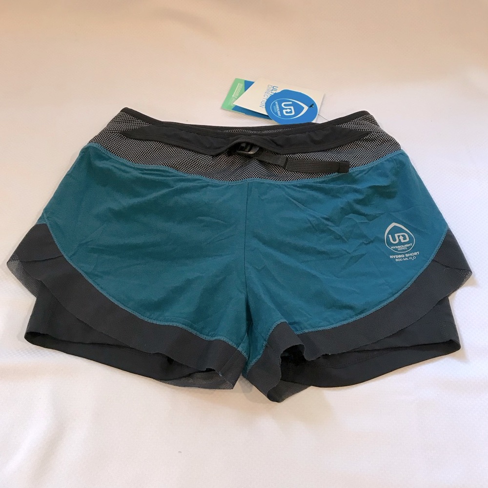 NWT Ultimate Direction Hydrolight Lined Shorts ( Size Small) Color Blue Spruce
